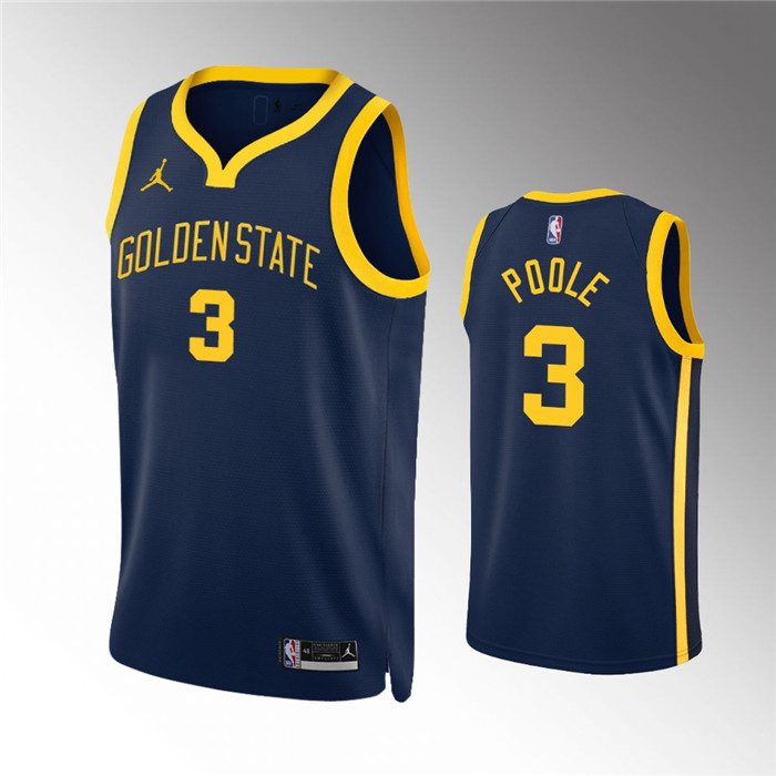 Youth Golden State Warriors #3 Jordan Poole Navy Statement Edition Stitched Basketball Jersey